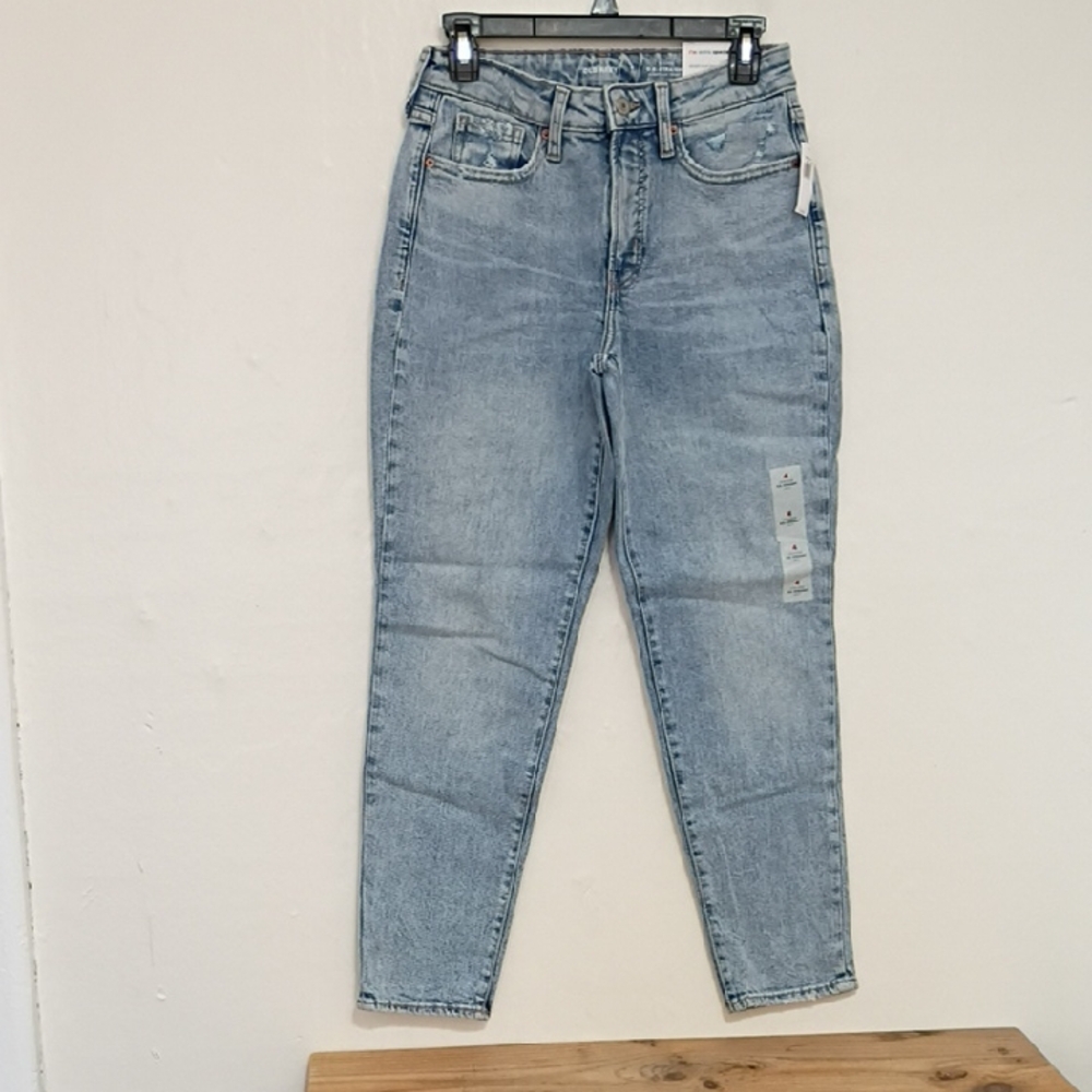Old Navy High Rise OG Straight Distressed Ankle Jeans Teagan Wash Size 4 NWT